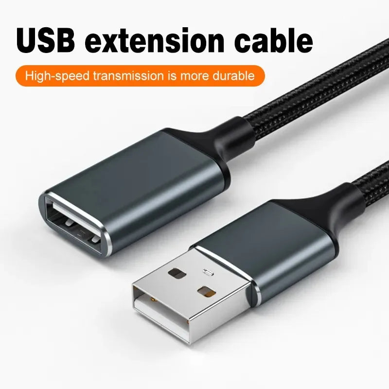 USB Extension Cable 1M 2M 3 Meters Male To Female Computer 2.0USB Flash Drive Mouse Keyboard Braided Data Connection Cable