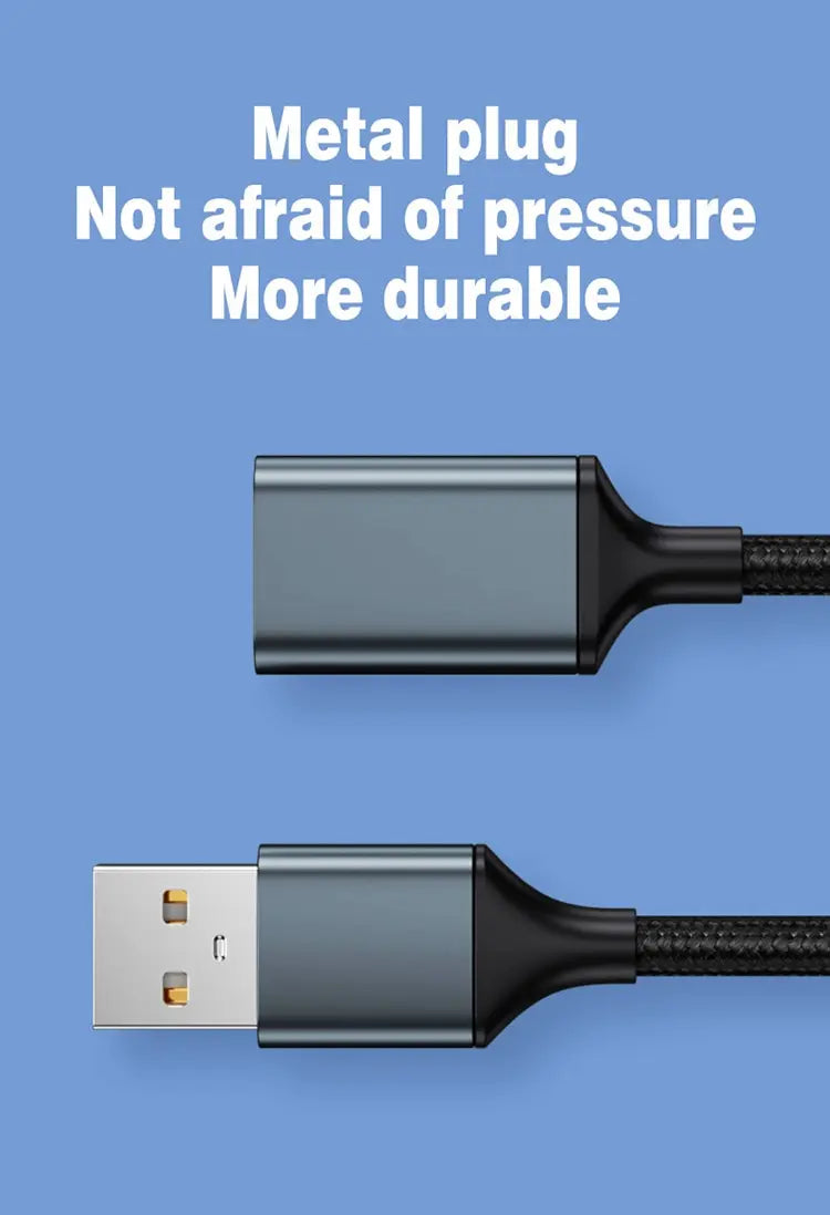 USB Extension Cable 1M 2M 3 Meters Male To Female Computer 2.0USB Flash Drive Mouse Keyboard Braided Data Connection Cable