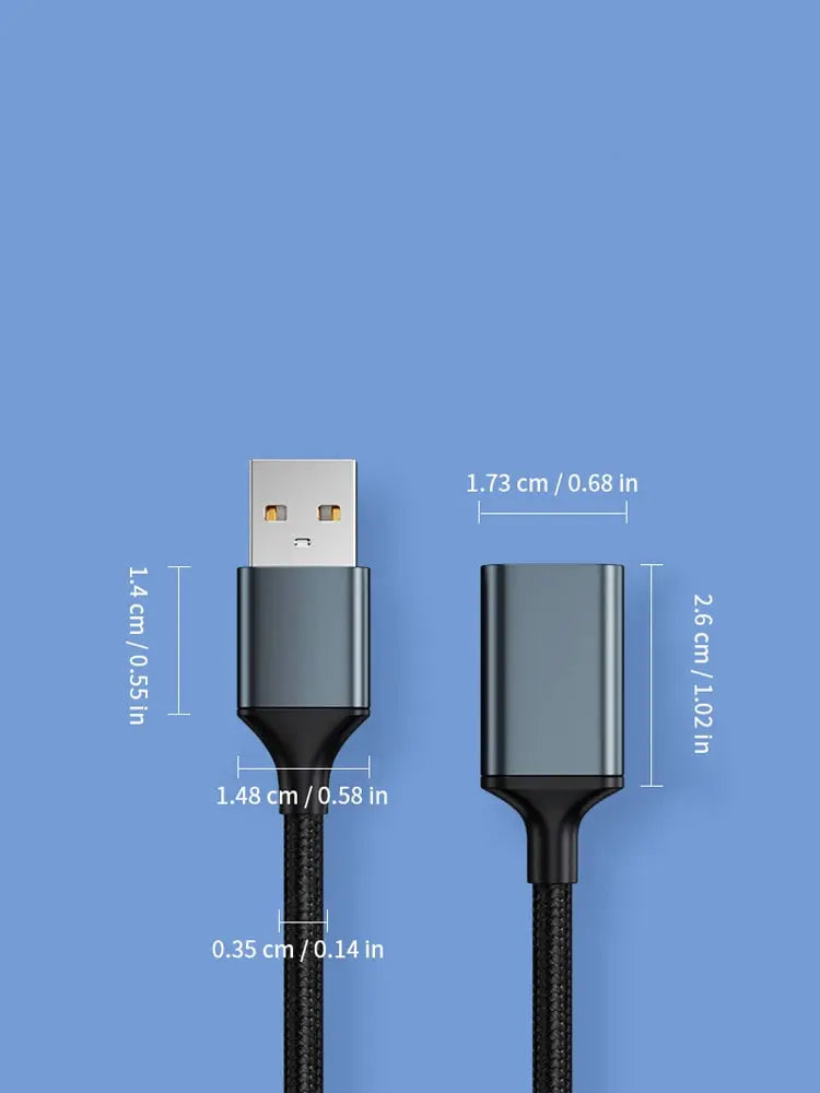 USB Extension Cable 1M 2M 3 Meters Male To Female Computer 2.0USB Flash Drive Mouse Keyboard Braided Data Connection Cable
